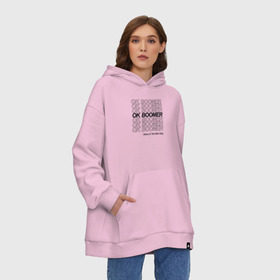 Худи SuperOversize хлопок с принтом OK BOOMER (BLACK) в Тюмени, 70% хлопок, 30% полиэстер, мягкий начес внутри | карман-кенгуру, эластичная резинка на манжетах и по нижней кромке, двухслойный капюшон
 | Тематика изображения на принте: boomer | boomers | generation | internet | meme | ok | ok boomer | young | бумеры | зумеры | интернет | мем | молодежь | ок | ок бумер | окей бумер | поколение