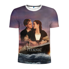 Мужская футболка 3D спортивная с принтом Titanic в Тюмени, 100% полиэстер с улучшенными характеристиками | приталенный силуэт, круглая горловина, широкие плечи, сужается к линии бедра | cameron | dawson | dicaprio | jack | james | kate | leonardo | liner | ocean | rose | titanic | джеймс | джек | дикаприо | доусон | кейт | кэмерон | лайнер | леонардо | океан | роза | титаник | уинслет
