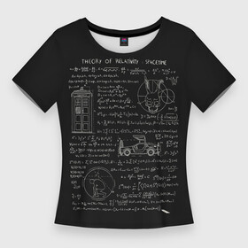 Женская футболка 3D Slim с принтом Doctor Who в Тюмени,  |  | bbc | dimension | dr who | jenna coleman | jodie whittaker | matt smith | relative | resolution | space | tardis | the doctor | time | галлифрей | джоди уиттакер | доктор кто | тардис
