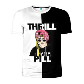 Мужская футболка 3D спортивная с принтом Thrill pill в Тюмени, 100% полиэстер с улучшенными характеристиками | приталенный силуэт, круглая горловина, широкие плечи, сужается к линии бедра | pill | thrill | thrill pill | пилл | тимур самедов | трилл | трилл пилл