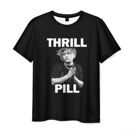 Мужская футболка 3D с принтом Thrill pill в Тюмени, 100% полиэфир | прямой крой, круглый вырез горловины, длина до линии бедер | Тематика изображения на принте: pill | thrill | thrill pill | пилл | тимур самедов | трилл | трилл пилл
