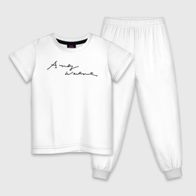 Детская пижама хлопок с принтом Автограф Энди Уорхола в Тюмени, 100% хлопок |  брюки и футболка прямого кроя, без карманов, на брюках мягкая резинка на поясе и по низу штанин
 | Тематика изображения на принте: 