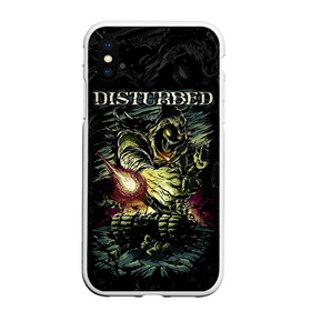 Чехол для iPhone XS Max матовый с принтом Disturbed в Тюмени, Силикон | Область печати: задняя сторона чехла, без боковых панелей | asylum | disturbed | heavy metal | immortalized | the guy | the lost children | группы | метал | рок