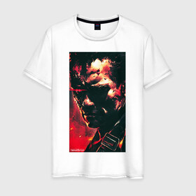 Мужская футболка хлопок с принтом Terminator в Тюмени, 100% хлопок | прямой крой, круглый вырез горловины, длина до линии бедер, слегка спущенное плечо. | arnold schwarzenegger | movie | terminator | железный арни | кино | терминатор