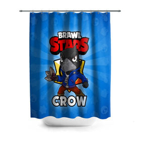 Штора 3D для ванной с принтом BRAWL STARS CROW в Тюмени, 100% полиэстер | плотность материала — 100 г/м2. Стандартный размер — 146 см х 180 см. По верхнему краю — пластиковые люверсы для креплений. В комплекте 10 пластиковых колец | brawl stars | brawl stars crow | brawler | crow | бравл старз | бравлер | ворон