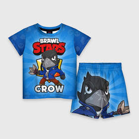 Детский костюм с шортами 3D с принтом BRAWL STARS CROW в Тюмени,  |  | Тематика изображения на принте: brawl stars | brawl stars crow | brawler | crow | бравл старз | бравлер | ворон