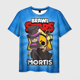 Мужская футболка 3D с принтом BRAWL STARS MORTIS в Тюмени, 100% полиэфир | прямой крой, круглый вырез горловины, длина до линии бедер | brawl stars | brawl stars mortis | brawler | mortis | бравл старз | бравлер | мортис