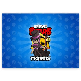 Поздравительная открытка с принтом BRAWL STARS MORTIS в Тюмени, 100% бумага | плотность бумаги 280 г/м2, матовая, на обратной стороне линовка и место для марки
 | brawl stars | brawl stars mortis | brawler | mortis | бравл старз | бравлер | мортис