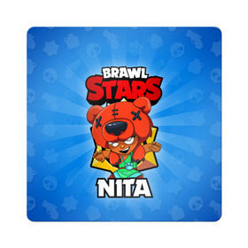 Магнит виниловый Квадрат с принтом BRAWL STARS NITA в Тюмени, полимерный материал с магнитным слоем | размер 9*9 см, закругленные углы | Тематика изображения на принте: brawl stars | brawl stars nita | brawler | nita | бравл старз | бравлер | нита