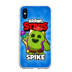 Чехол для iPhone XS Max матовый с принтом BRAWL STARS SPIKE в Тюмени, Силикон | Область печати: задняя сторона чехла, без боковых панелей | brawl stars | brawl stars spike | brawler | spike | бравл старз | бравлер | спайк