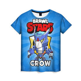 Женская футболка 3D с принтом BRAWL STARS CROW в Тюмени, 100% полиэфир ( синтетическое хлопкоподобное полотно) | прямой крой, круглый вырез горловины, длина до линии бедер | brawl stars | brawl stars crow | brawler | crow | бравл старз | бравлер | ворон