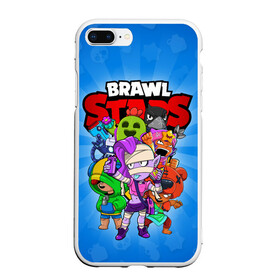 Чехол для iPhone 7Plus/8 Plus матовый с принтом BRAWL STARS в Тюмени, Силикон | Область печати: задняя сторона чехла, без боковых панелей | 8 bit | 8 бит | brawl stars | brawler | crow | emz | leon | nita | sandy | spike | бравл старз | бравлер | ворон | леон | нита | спайк | сэнди | эмз