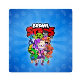 Магнит виниловый Квадрат с принтом BRAWL STARS в Тюмени, полимерный материал с магнитным слоем | размер 9*9 см, закругленные углы | 8 bit | 8 бит | brawl stars | brawler | crow | emz | leon | nita | sandy | spike | бравл старз | бравлер | ворон | леон | нита | спайк | сэнди | эмз