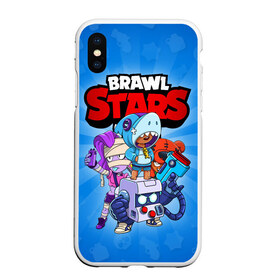 Чехол для iPhone XS Max матовый с принтом BRAWL STARS в Тюмени, Силикон | Область печати: задняя сторона чехла, без боковых панелей | 8 bit | 8 бит | brawl stars | brawler | emz | leon | nita | бравл старз | бравлер | леон | нита | эмз