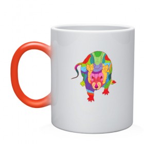 Кружка хамелеон с принтом Color Rat в Тюмени, керамика | меняет цвет при нагревании, емкость 330 мл | 