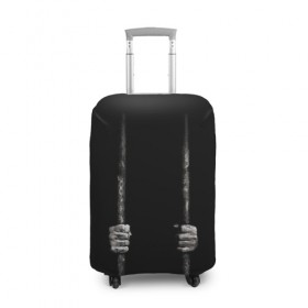 Чехол для чемодана 3D с принтом Взаперти в Тюмени, 86% полиэфир, 14% спандекс | двустороннее нанесение принта, прорези для ручек и колес | в темноте | взаперти | руки | тьма