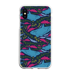 Чехол для iPhone XS Max матовый с принтом Касатки в Тюмени, Силикон | Область печати: задняя сторона чехла, без боковых панелей | водоросли | касатки | киты | море | океан | под водой | рыбы