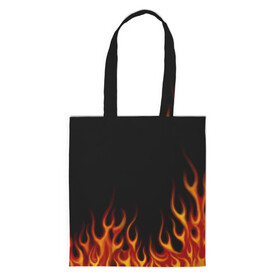 Шоппер 3D с принтом Пламя Old School в Тюмени, 100% полиэстер | Плотность: 200 г/м2; Размер: 34×35 см; Высота лямок: 30 см | burn | fire | костер | нарисованный | огня | огонь | олдскул | пламени | пламя | пожар | пылает | рисованный огонь | языки