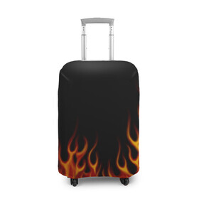 Чехол для чемодана 3D с принтом Пламя Old School в Тюмени, 86% полиэфир, 14% спандекс | двустороннее нанесение принта, прорези для ручек и колес | burn | fire | костер | нарисованный | огня | огонь | олдскул | пламени | пламя | пожар | пылает | рисованный огонь | языки