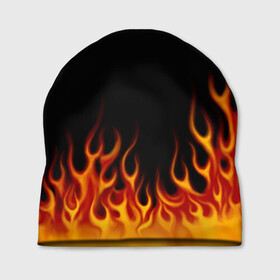 Шапка 3D с принтом Пламя Old School в Тюмени, 100% полиэстер | универсальный размер, печать по всей поверхности изделия | burn | fire | костер | нарисованный | огня | огонь | олдскул | пламени | пламя | пожар | пылает | рисованный огонь | языки