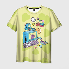 Мужская футболка 3D с принтом Sweet BMOs в Тюмени, 100% полиэфир | прямой крой, круглый вырез горловины, длина до линии бедер | adventure time | bmo | dsgnosadchaya | sweet | vdosadir | бимо | время приключений | пендлтон уорд
