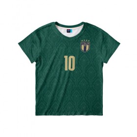 Детская футболка 3D с принтом Insigne home EURO 2020 в Тюмени, 100% гипоаллергенный полиэфир | прямой крой, круглый вырез горловины, длина до линии бедер, чуть спущенное плечо, ткань немного тянется | 