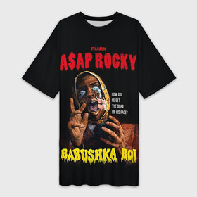 Платье-футболка 3D с принтом BABUSHKA BOI в Тюмени,  |  | aap | aap rocky | asap | asap rocky | babushka | babushka boi | babushka boy