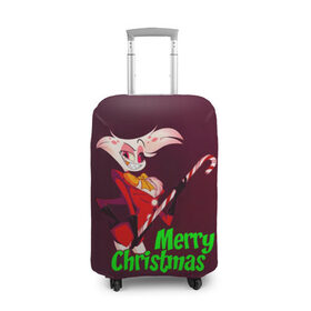Чехол для чемодана 3D с принтом Merry Christmas в Тюмени, 86% полиэфир, 14% спандекс | двустороннее нанесение принта, прорези для ручек и колес | alastor | hazbin hotel | аластор | ангел пыли | вегги | мульт | ниффти | отель хазбин | сериал | сэр пентиус | том тренч | хаск | чарли | черри | энджел даст