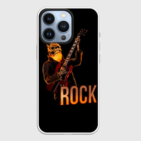 Чехол для iPhone 13 Pro с принтом rock в Тюмени,  |  | rock | skull | гитара | огонь | рок | скелет | череп