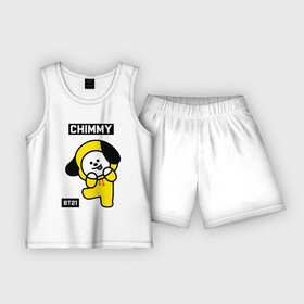 Детская пижама с шортами хлопок с принтом CHIMMY BT21 в Тюмени,  |  | Тематика изображения на принте: bt21 | bts | chimmy | cooky | koya | love yourself. | mang | rj | shooky | tata | бт21 | бтс
