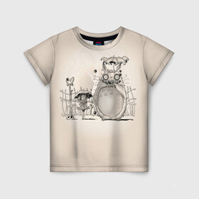 Детская футболка 3D с принтом My Neighbor Totoro забор в Тюмени, 100% гипоаллергенный полиэфир | прямой крой, круглый вырез горловины, длина до линии бедер, чуть спущенное плечо, ткань немного тянется | anime | hayao miyazaki | japanese | meme | miyazaki | piano | studio ghibli | tokyo | totoro | гибли | котобус | мой | мэй | сацуки | сосед | сусуватари | тонари | тоторо | хаяо миядзаки
