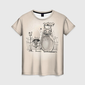 Женская футболка 3D с принтом My Neighbor Totoro забор в Тюмени, 100% полиэфир ( синтетическое хлопкоподобное полотно) | прямой крой, круглый вырез горловины, длина до линии бедер | anime | hayao miyazaki | japanese | meme | miyazaki | piano | studio ghibli | tokyo | totoro | гибли | котобус | мой | мэй | сацуки | сосед | сусуватари | тонари | тоторо | хаяо миядзаки