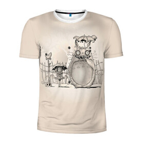 Мужская футболка 3D спортивная с принтом My Neighbor Totoro забор в Тюмени, 100% полиэстер с улучшенными характеристиками | приталенный силуэт, круглая горловина, широкие плечи, сужается к линии бедра | anime | hayao miyazaki | japanese | meme | miyazaki | piano | studio ghibli | tokyo | totoro | гибли | котобус | мой | мэй | сацуки | сосед | сусуватари | тонари | тоторо | хаяо миядзаки