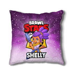 Подушка 3D с принтом BRAWL STARS SHELLY в Тюмени, наволочка – 100% полиэстер, наполнитель – холлофайбер (легкий наполнитель, не вызывает аллергию). | состоит из подушки и наволочки. Наволочка на молнии, легко снимается для стирки | brawl stars | brawl stars shelly | brawler | shelly | бравл старз | бравлер | шелли