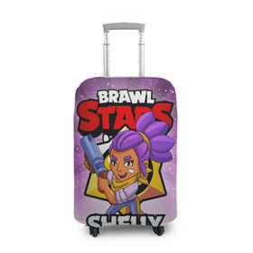 Чехол для чемодана 3D с принтом BRAWL STARS SHELLY в Тюмени, 86% полиэфир, 14% спандекс | двустороннее нанесение принта, прорези для ручек и колес | brawl stars | brawl stars shelly | brawler | shelly | бравл старз | бравлер | шелли