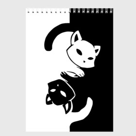 Скетчбук с принтом ДВА КОТА КУВЫРКАЮТСЯ в Тюмени, 100% бумага
 | 48 листов, плотность листов — 100 г/м2, плотность картонной обложки — 250 г/м2. Листы скреплены сверху удобной пружинной спиралью | Тематика изображения на принте: black white | два кота кувыркаются | животные | котики | коты | черно белое