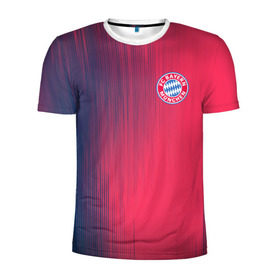 Мужская футболка 3D спортивная с принтом FC Bayern Munchen (Bavaria). в Тюмени, 100% полиэстер с улучшенными характеристиками | приталенный силуэт, круглая горловина, широкие плечи, сужается к линии бедра | Тематика изображения на принте: fc bayern munchen | бавария | геометрия | спорт | текстура | футбол