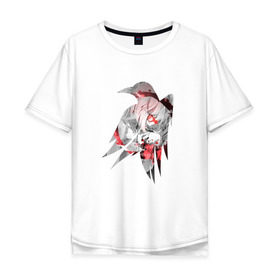 Мужская футболка хлопок Oversize с принтом Ravens cloak Mirai в Тюмени, 100% хлопок | свободный крой, круглый ворот, “спинка” длиннее передней части | anime | anime girl | crow | dark | japanese | kuriyama | kyoukai no kanata | manga | mirai | raven | аниме | девушка