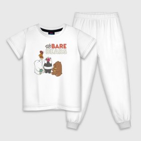 Детская пижама хлопок с принтом baby Bears в Тюмени, 100% хлопок |  брюки и футболка прямого кроя, без карманов, на брюках мягкая резинка на поясе и по низу штанин
 | Тематика изображения на принте: baby bears | bare bears | dsgngerzen | grizz | isebear | panpan | vdgerir