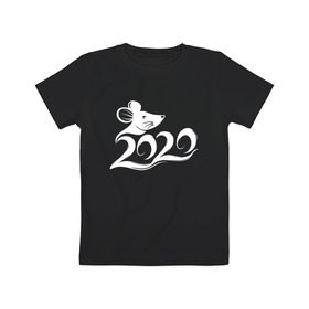 Детская футболка хлопок с принтом Год крысы 2020. в Тюмени, 100% хлопок | круглый вырез горловины, полуприлегающий силуэт, длина до линии бедер | 
