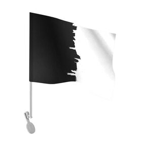 Флаг для автомобиля с принтом Черным по белому в Тюмени, 100% полиэстер | Размер: 30*21 см | black | white | белый | инь | чб | черный | янь