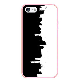 Чехол для iPhone 5/5S матовый с принтом Черным по белому в Тюмени, Силикон | Область печати: задняя сторона чехла, без боковых панелей | black | white | белый | инь | чб | черный | янь