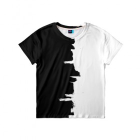 Детская футболка 3D с принтом Черным по белому в Тюмени, 100% гипоаллергенный полиэфир | прямой крой, круглый вырез горловины, длина до линии бедер, чуть спущенное плечо, ткань немного тянется | black | white | белый | инь | чб | черный | янь