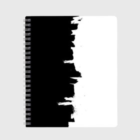 Тетрадь с принтом Черным по белому в Тюмени, 100% бумага | 48 листов, плотность листов — 60 г/м2, плотность картонной обложки — 250 г/м2. Листы скреплены сбоку удобной пружинной спиралью. Уголки страниц и обложки скругленные. Цвет линий — светло-серый
 | Тематика изображения на принте: black | white | белый | инь | чб | черный | янь