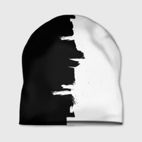 Шапка 3D с принтом Черным по белому в Тюмени, 100% полиэстер | универсальный размер, печать по всей поверхности изделия | Тематика изображения на принте: black | white | белый | инь | чб | черный | янь