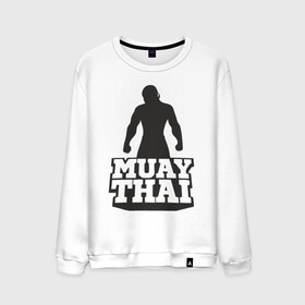 Мужской свитшот хлопок с принтом Muay Thai в Тюмени, 100% хлопок |  | mma | muay thai | бокс | борьба | дзюдо | единоборства | кикбоксинг | спорт