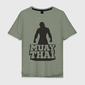 Мужская футболка хлопок Oversize с принтом Muay Thai в Тюмени, 100% хлопок | свободный крой, круглый ворот, “спинка” длиннее передней части | mma | muay thai | бокс | борьба | дзюдо | единоборства | кикбоксинг | спорт
