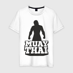 Мужская футболка хлопок с принтом Muay Thai в Тюмени, 100% хлопок | прямой крой, круглый вырез горловины, длина до линии бедер, слегка спущенное плечо. | mma | muay thai | бокс | борьба | дзюдо | единоборства | кикбоксинг | спорт