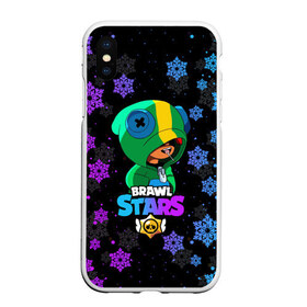 Чехол для iPhone XS Max матовый с принтом Новогодний Brawl Stars LEON в Тюмени, Силикон | Область печати: задняя сторона чехла, без боковых панелей | brawl | brawl stars | crow | leon | stars | бравл | бравл старс | браво старс | игра | компьютерная | кров | леон | новогодний | новый год | онлайн | с новым годом | снежинки | старс