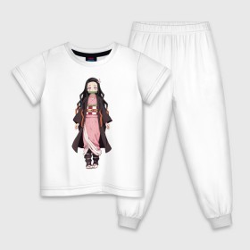 Детская пижама хлопок с принтом Nezuko Kamado в Тюмени, 100% хлопок |  брюки и футболка прямого кроя, без карманов, на брюках мягкая резинка на поясе и по низу штанин
 | demon | kamado | nezuko | slayer | камадо | недзуко | незуко | нэдзуко | нэзуко